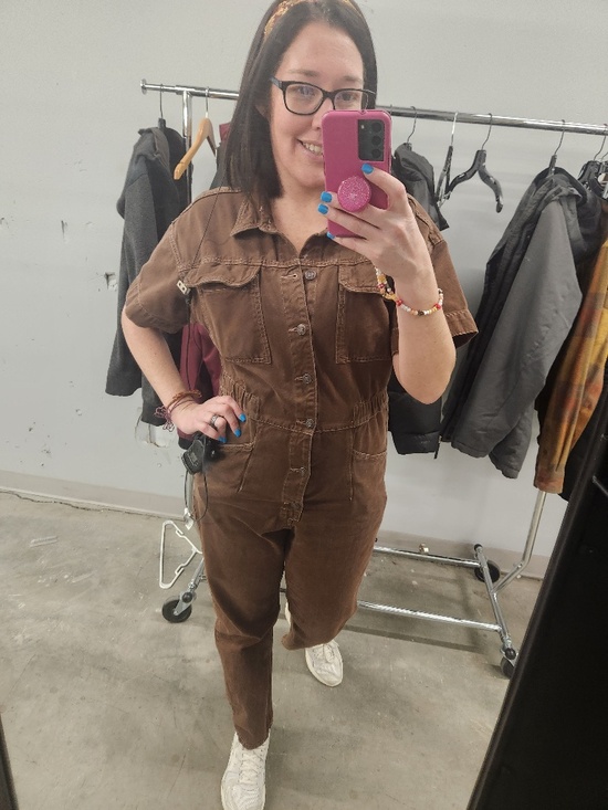 We The Free Pants - We the free Marci Denim jumpsuit large brown denim guc